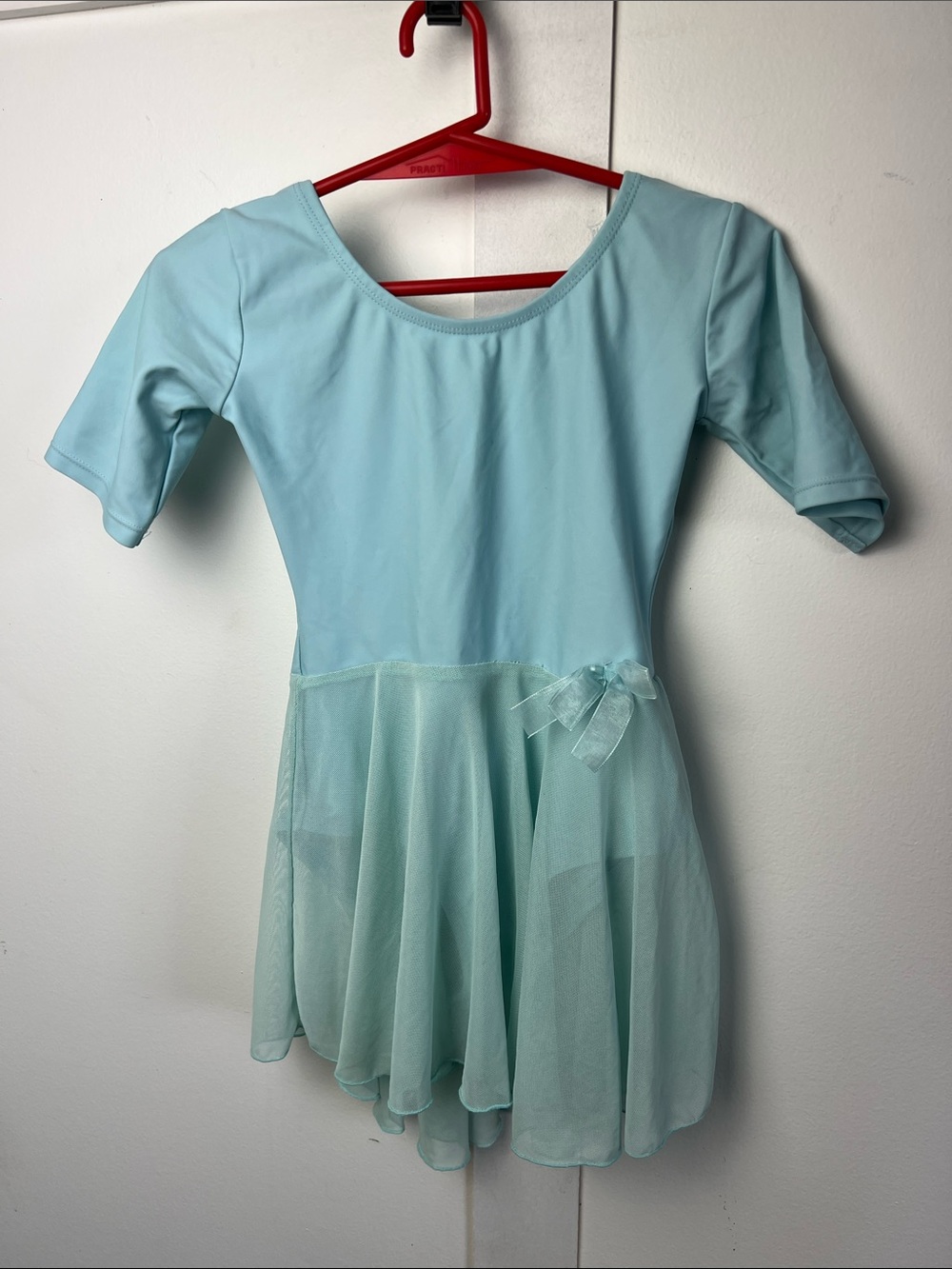 Light Blue Girls' Dance Leotard with Skirt